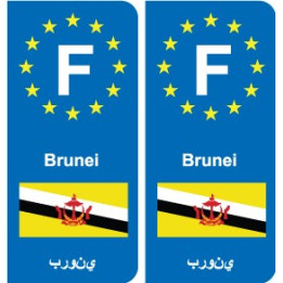 F Europe Brunei autocollant plaque