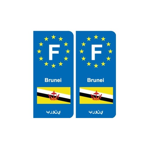 F Europe Brunei autocollant plaque