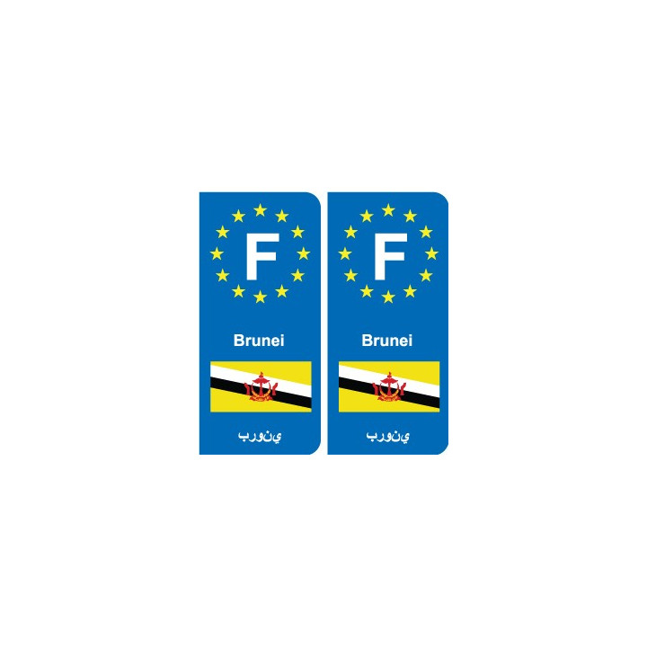 F Europe Brunei autocollant plaque