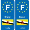 F Europa Brunei placa etiqueta