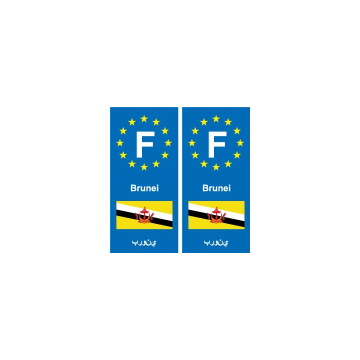 F Europe Brunei autocollant plaque