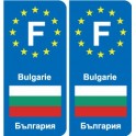 F Europe Bulgarie Bulgaria autocollant plaque