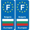 F Europe Bulgarie Bulgaria autocollant plaque