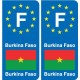 F Europe Burkina Faso autocollant plaque