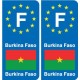 F Europe Burkina Faso autocollant plaque