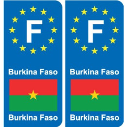 F Europe Burkina Faso autocollant plaque