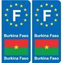 F Europe Burkina Faso autocollant plaque