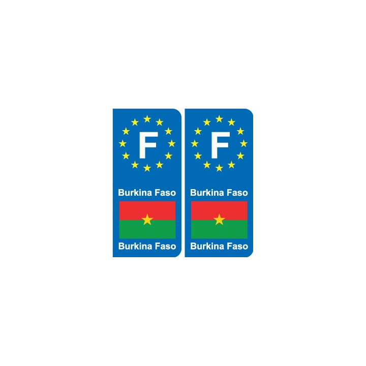 F Europe Burkina Faso autocollant plaque
