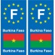 F Europe Burkina Faso autocollant plaque