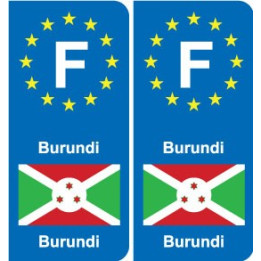 F Europe Burundi autocollant plaque