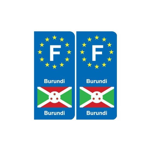 F Europe Burundi autocollant plaque