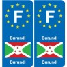 F Europe Burundi autocollant plaque