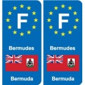 F Europe Bermuda autocollant plaque