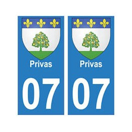 07 Privas ville autocollant plaque