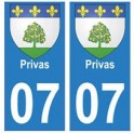 07 Privas ville autocollant plaque