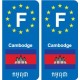 F Europe Kambodscha Cambodia aufkleber platte