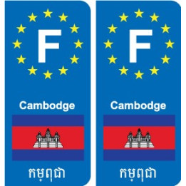 F Europe Cambodge Cambodia autocollant plaque