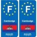 F Europe Cambodia Cambodia sticker plate