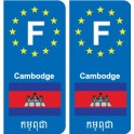 F Europe Kambodscha Cambodia aufkleber platte