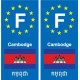 F Europe Cambodge Cambodia autocollant plaque