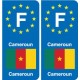 F Europe Cameroun Cameroon autocollant plaque
