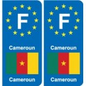 F Europe Cameroun Cameroon autocollant plaque