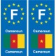F Europe Cameroun Cameroon autocollant plaque