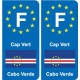 F Europe Cap Vert Cape Verde autocollant plaque