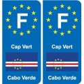 F Europe Cap Vert Cape Verde autocollant plaque