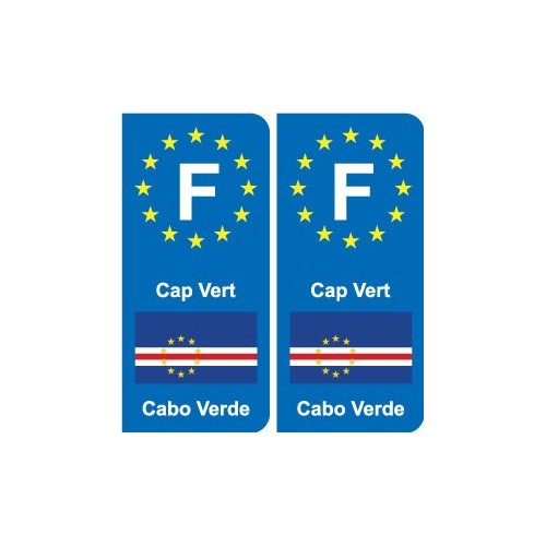 F Europe Cap Vert Cape Verde autocollant plaque