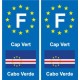 F Europe Cap Vert Cape Verde autocollant plaque