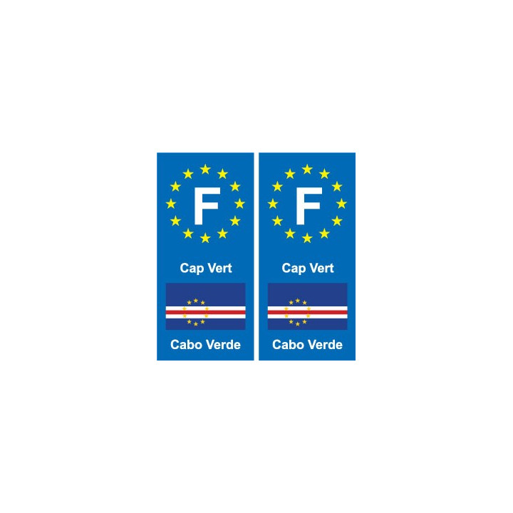 F Europe Cap Vert Cape Verde autocollant plaque