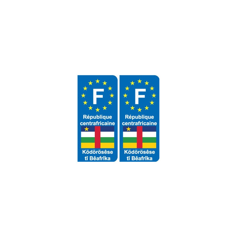 F Europe République Centrafricaine autocollant plaque