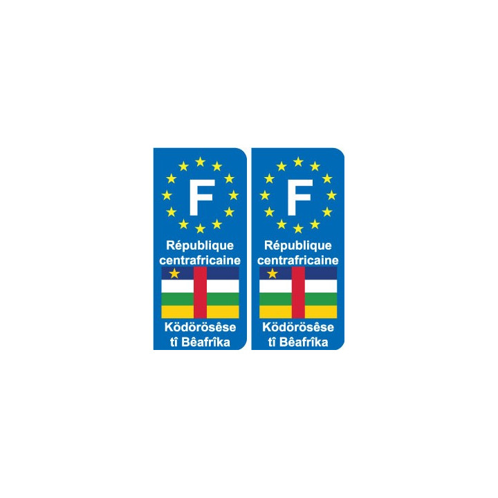 F Europe République Centrafricaine autocollant plaque