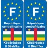F Europe République Centrafricaine autocollant plaque