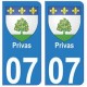 07 Privas ville autocollant plaque