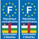F Europe République Centrafricaine autocollant plaque