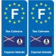 F Europe Îles Caïmans autocollant plaque