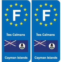 F Europe Îles Caïmans autocollant plaque