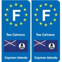 F Europe Îles Caïmans Cayman Islands autocollant plaque