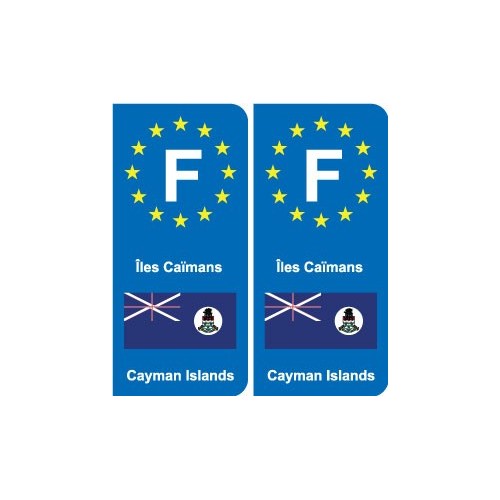 F Europe Îles Caïmans autocollant plaque