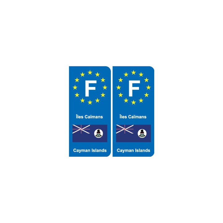 F Europe Îles Caïmans autocollant plaque