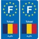 F Europe Tchad Chad autocollant plaque