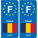 F Europe Tchad Chad autocollant plaque