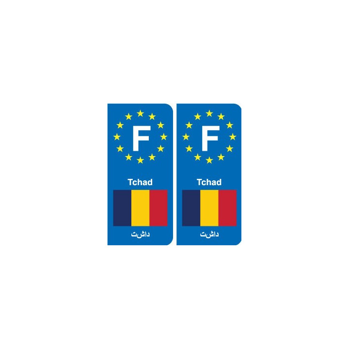 F Europe Tchad Chad autocollant plaque