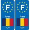 F Europe Tchad Chad autocollant plaque