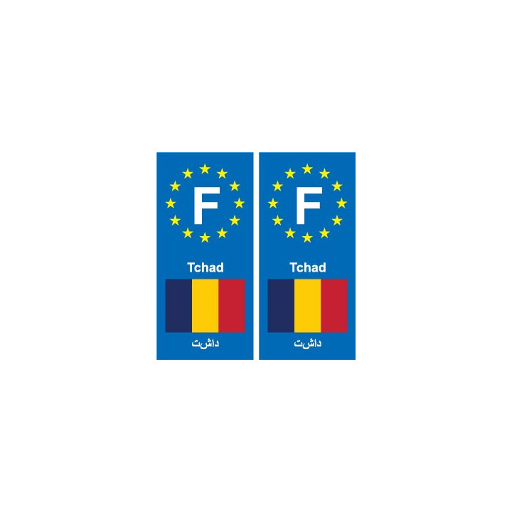 F Europe Tchad Chad autocollant plaque