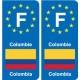 F Europe Colombie Colombia autocollant plaque