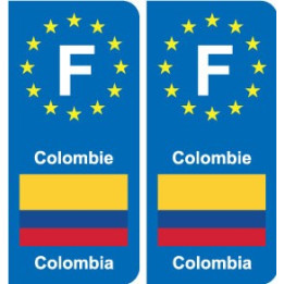 F Europe Colombie Colombia autocollant plaque