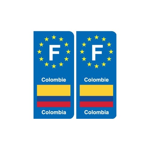 F Europe Colombie Colombia autocollant plaque